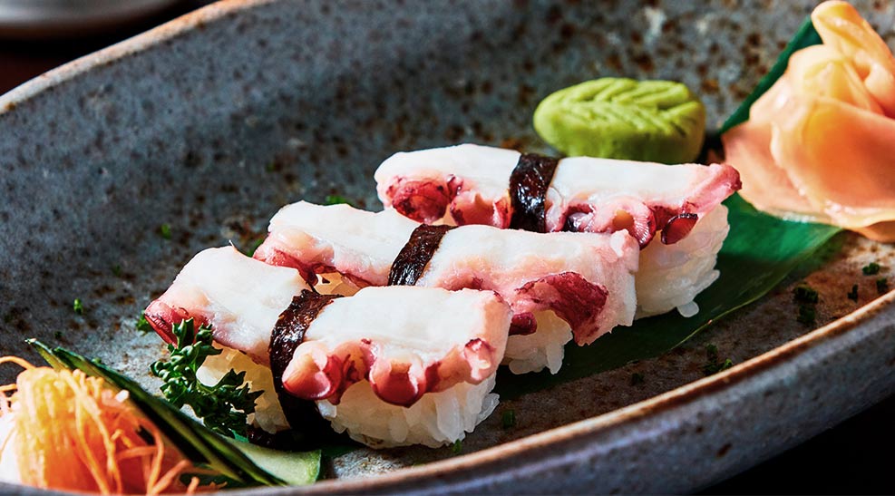 sushi nigiri de pulpo