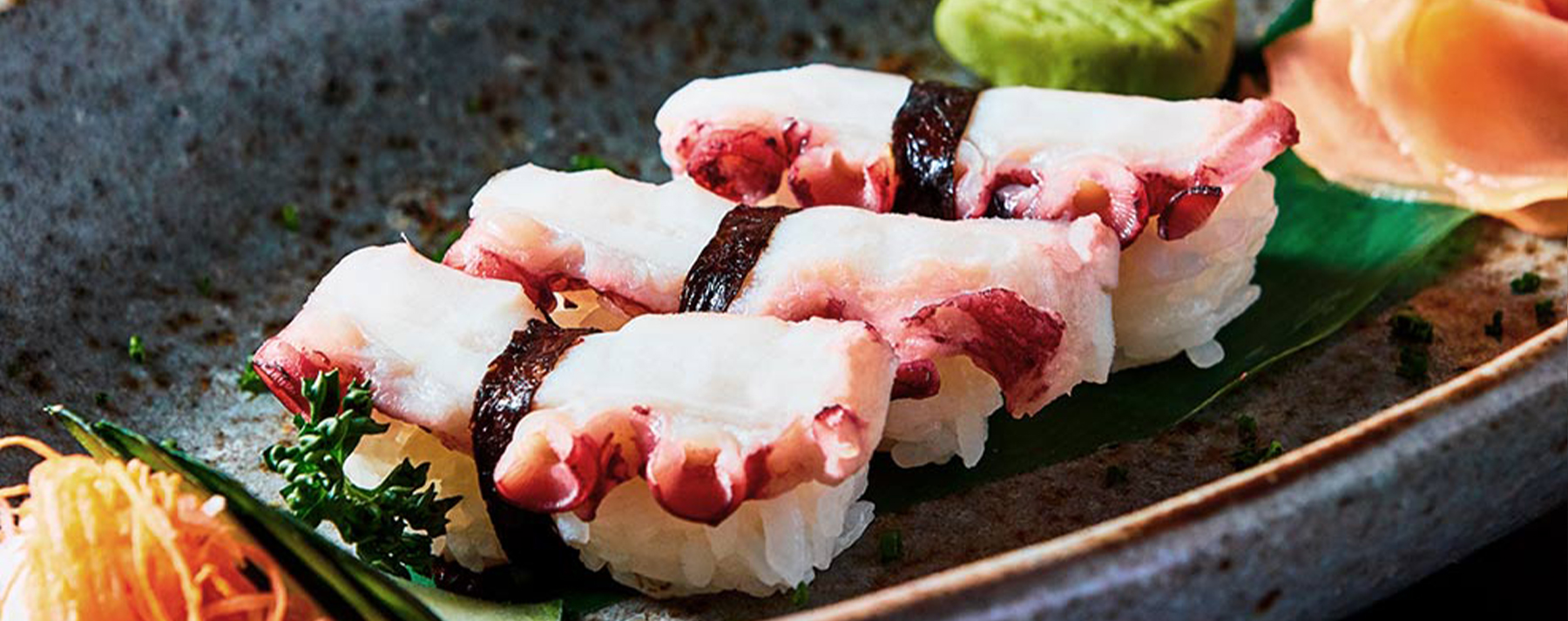 Sushi Nigiri de Pulpo, receta tradicional japonesa - el Rey del Pulpo